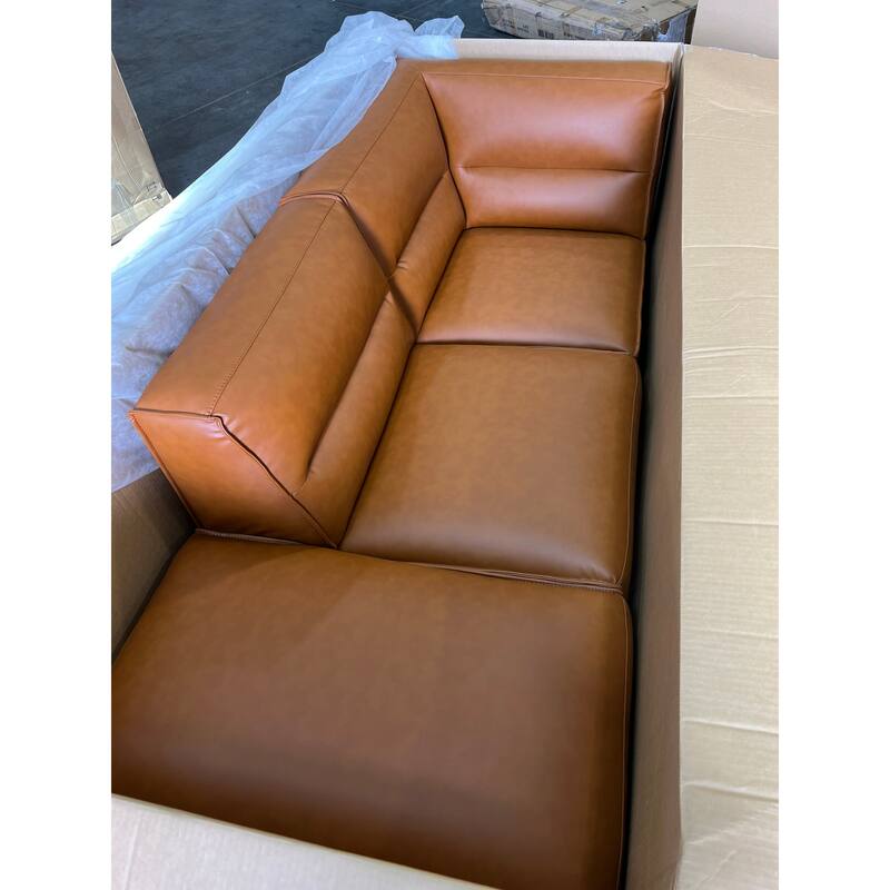 Macon Spacious Sectional Sofa in Durable Vegan Leather Upholstery