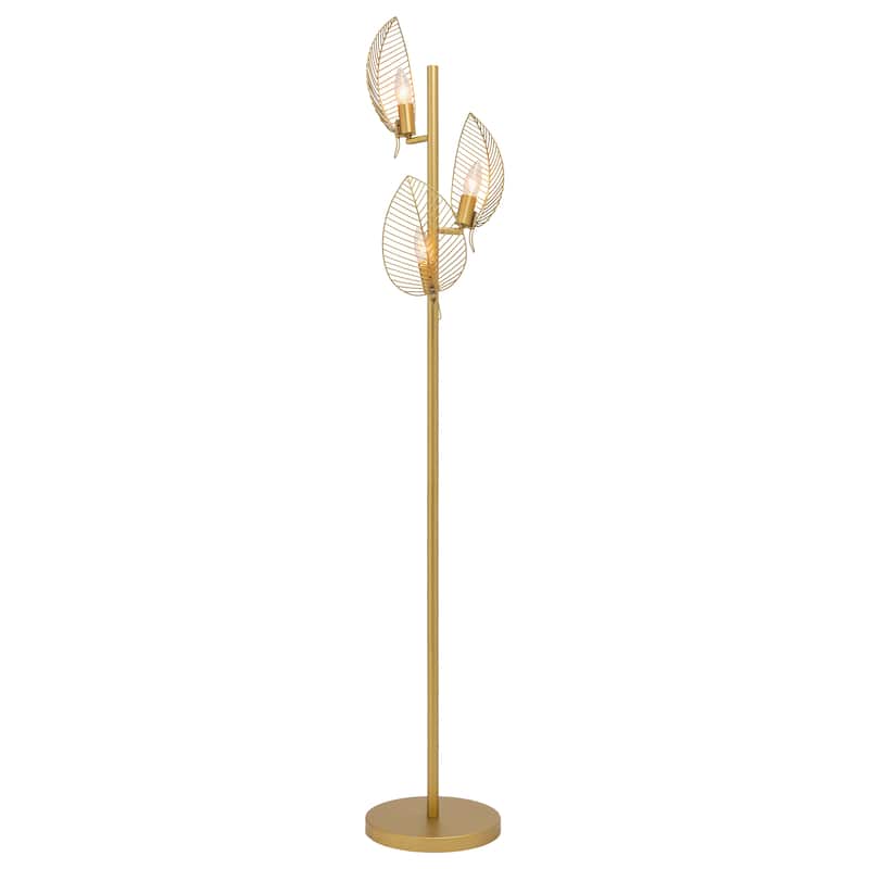 James River of Goods Gold Metal Three Leaf Shade 59.25-Inch Floor Lamp - 23" x 23" x 59.25" - 23" x 23" x 59.25" - Gold