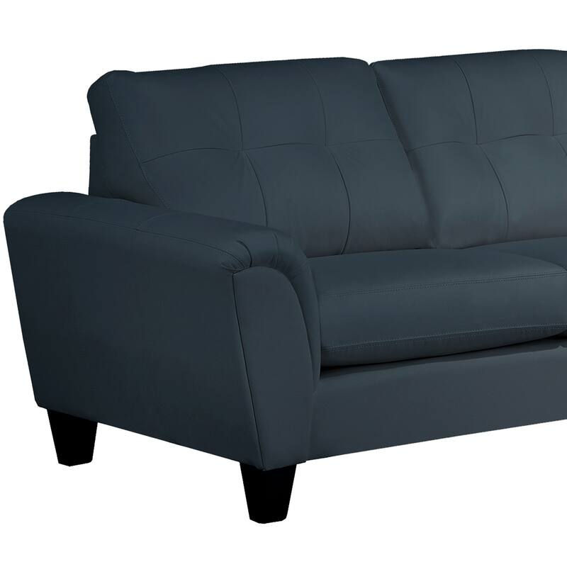 Tory Top Grain Leather Tufted Left/ Right-facing Sectional Sofa