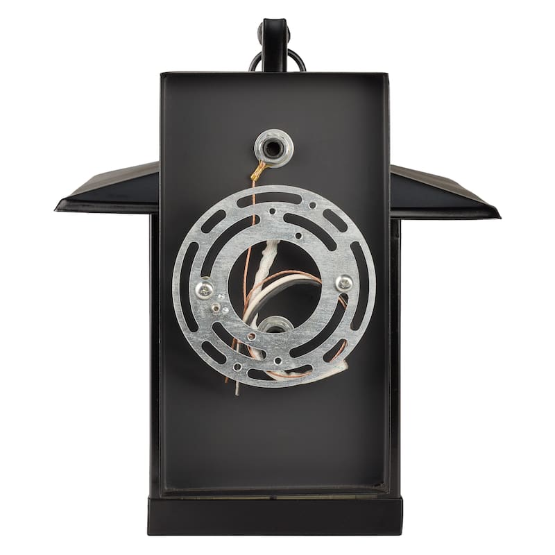River of Goods Multicolor Stained Glass and Black 1-Light Outdoor Lantern Wall Sconce - 10.75" x 9" x 11.75"