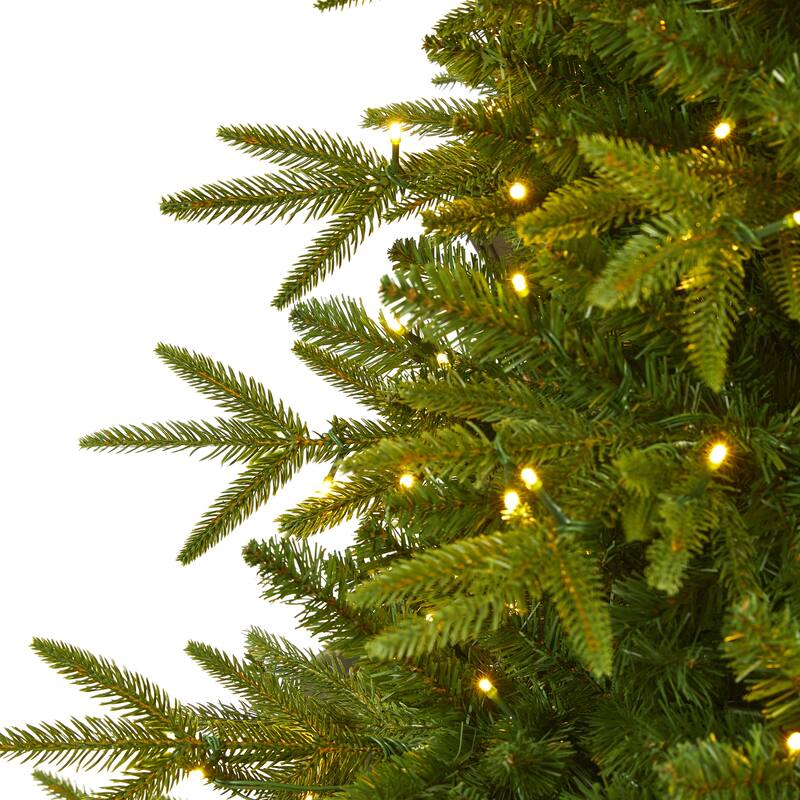 6’ Pre-Lit Colorado Mountain Artificial Christmas Tree, Clear LED Lights - 6 Foot