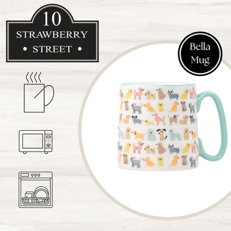 10 Strawberry Street Bella Animal Mugs, Set of 4