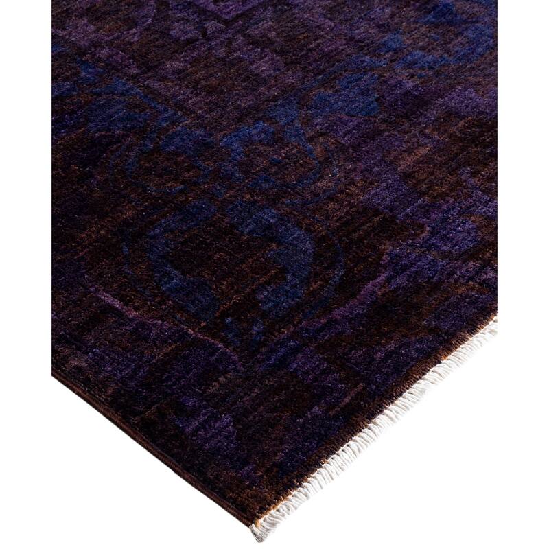 Overdyed One-of-a-Kind Hand-Knotted Area Rug - Purple - 8' 2" x 9' 10"