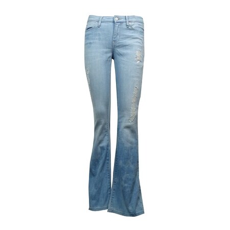 Shop Calvin Klein Jeans Women's Distressed Blotched Flare-Leg Jeans ...