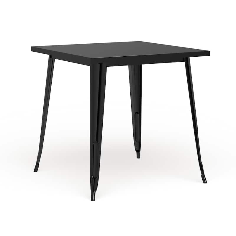 31.5-inch Square Metal Indoor/Outdoor Cafe Table - Black - 31.5"W x 31.5"D x 29.5"H