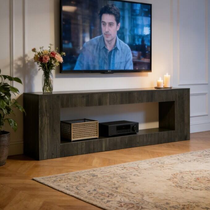 63-Inch TV Stand for Up to 70" TVS, Industrial Entertainment Center