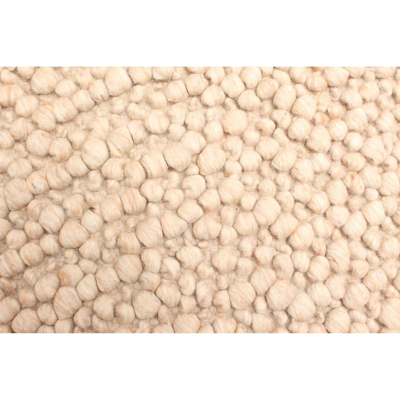 ECARPETGALLERY Braid weave Sienna Beige Wool Rug - 4'0 x 5'11