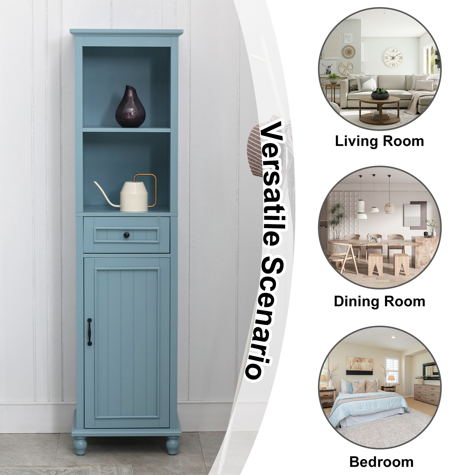 Tall narrow outlet buffet cabinet