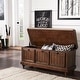 preview thumbnail 1 of 15, Granger Storage Bench with Linen Seat Cushion by iNSPIRE Q Classic Antique Brown