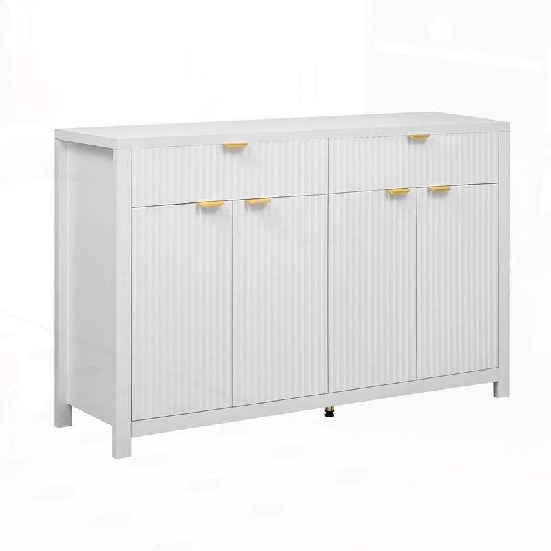 Wave-Pattern Sideboard Cabinet with 2 Drawers and 4 Doors