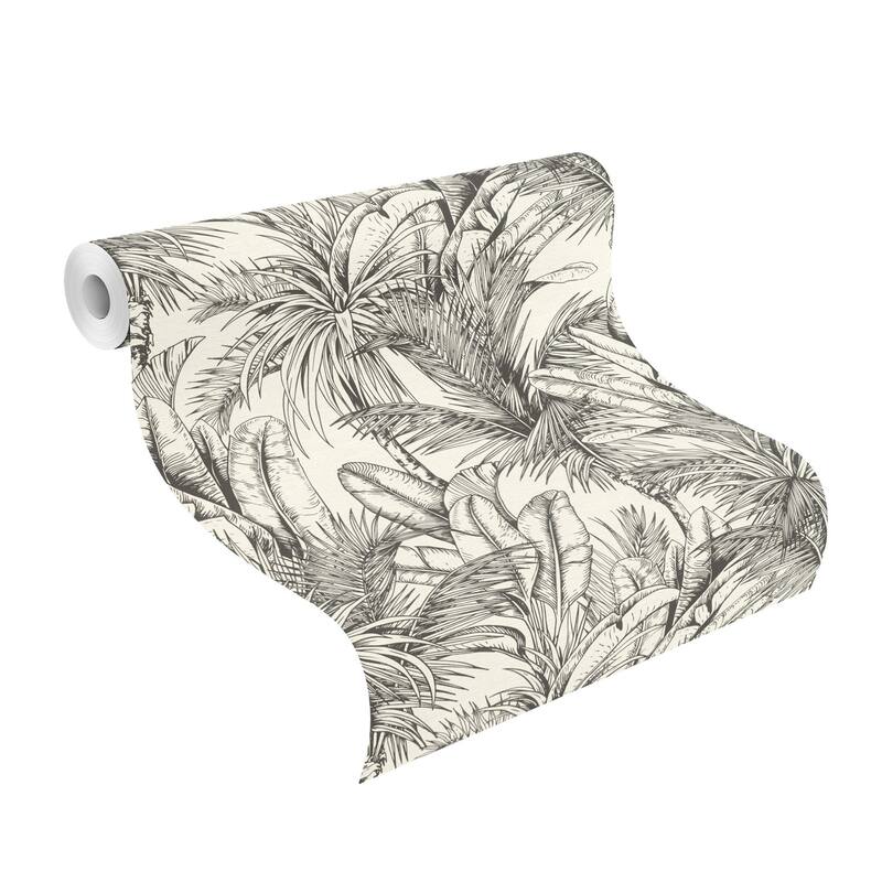 Advantage Serra White Palm Wallpaper