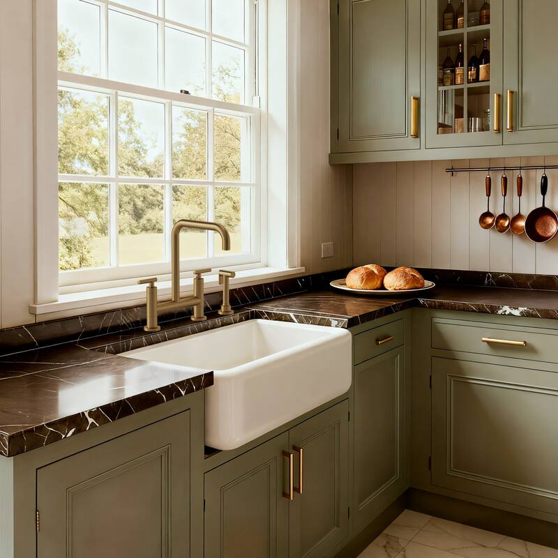 2-Handle Deck Mount Kitchen Faucet 2-Hole Bridge Kitchen Faucet with Side Sprayer