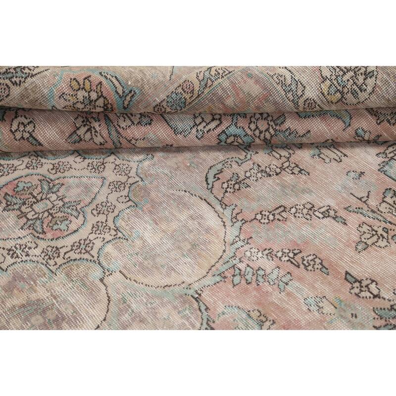 Muted Distressed Tabriz Persian Area Rug Wool Hand-knotted Carpet - 6'6" x 9'1"