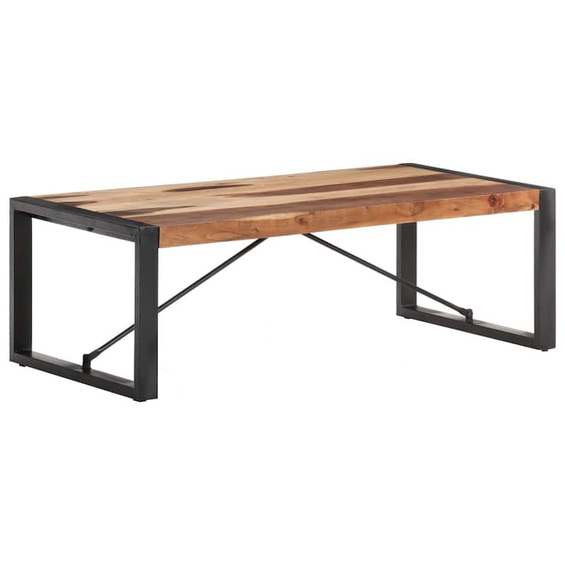 vidaXL Console Table 45.3"x13.8"x29.9" Solid Acacia Wood and Iron