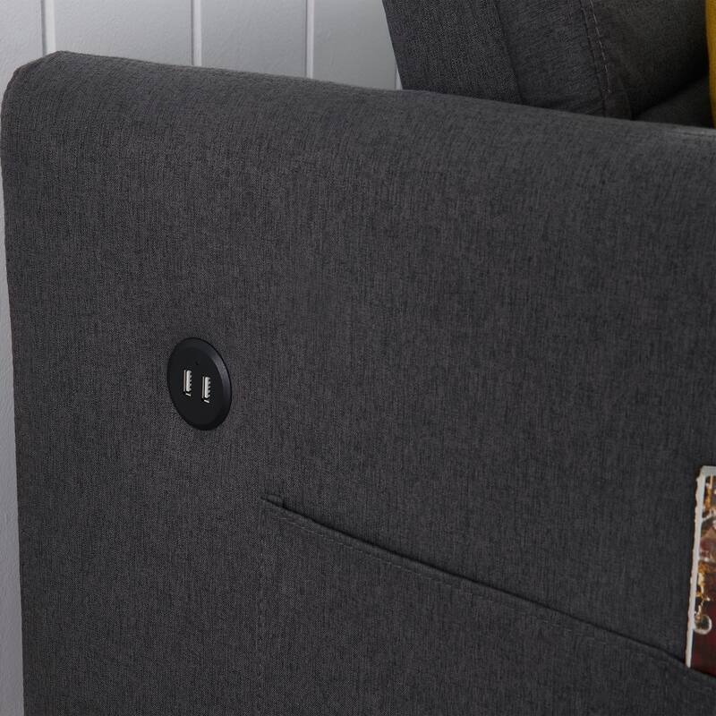 Twins Sofa Bed Blue Fabric