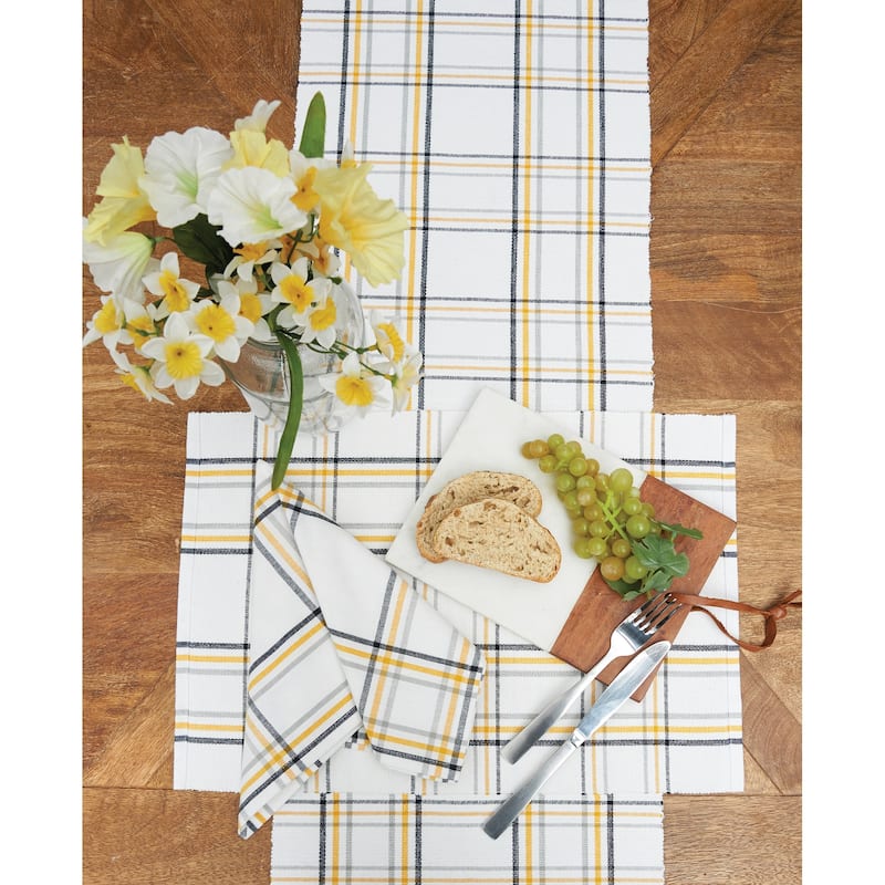 Honey Bee Plaid Placemat, Set of 6, 13" x 19"