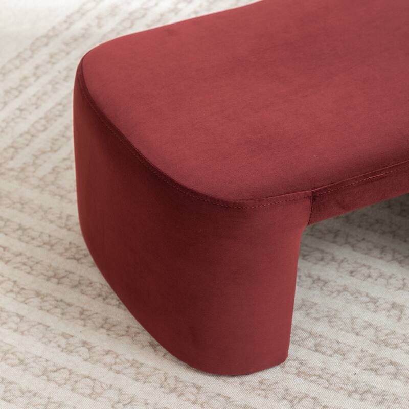 SEYNAR Modern Velvet Rectangle Accent Ottoman