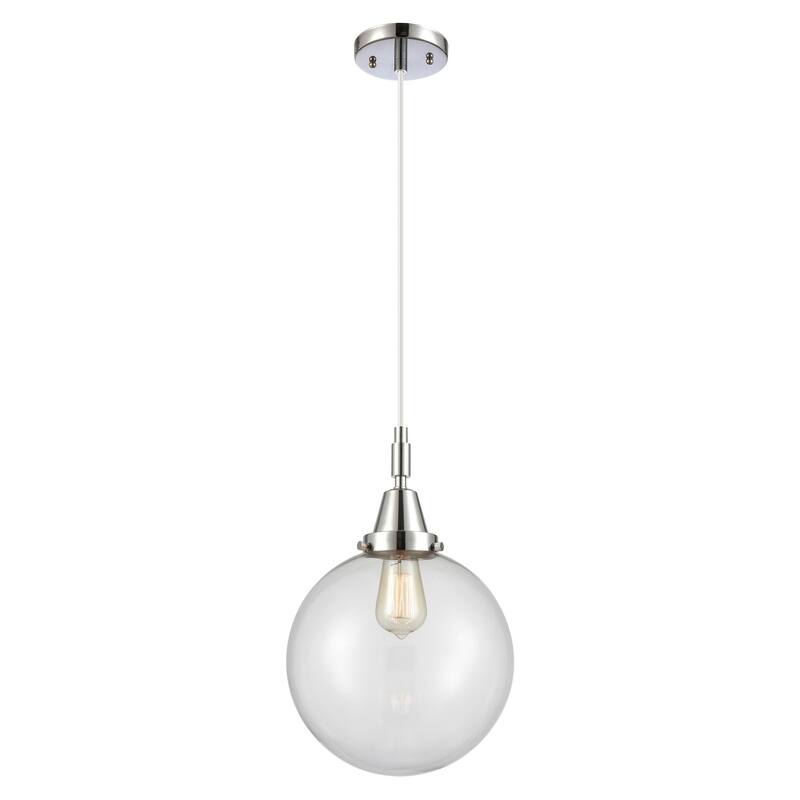 Innovations Lighting Downtown Urban - Caden Beacon - 1 Light 10" Cord Hung Mini Pendant - Clear Shade/Polished Chrome