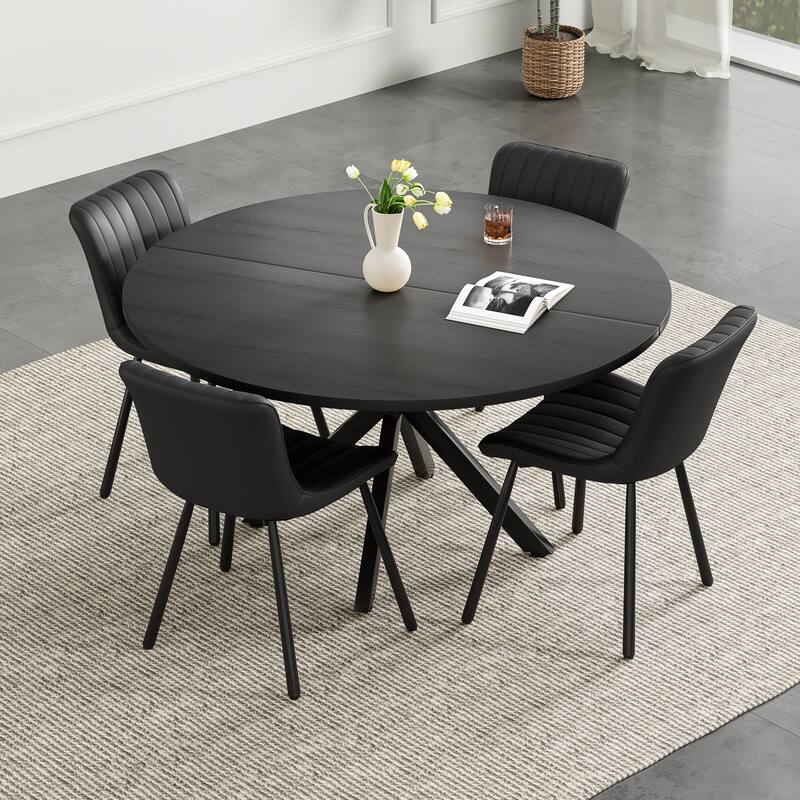47 Inch Round Mid-Century Modern Dining Table for 4-6 People