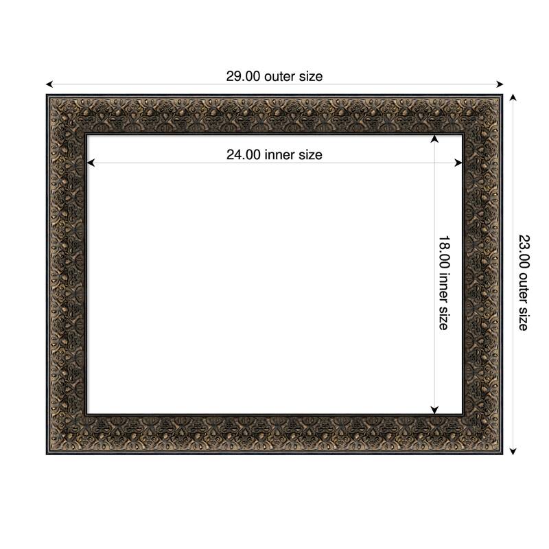 Amanti Art Intaglio Embossed Black Framed Dry Erase Magnetic Board - 29 x 23 in