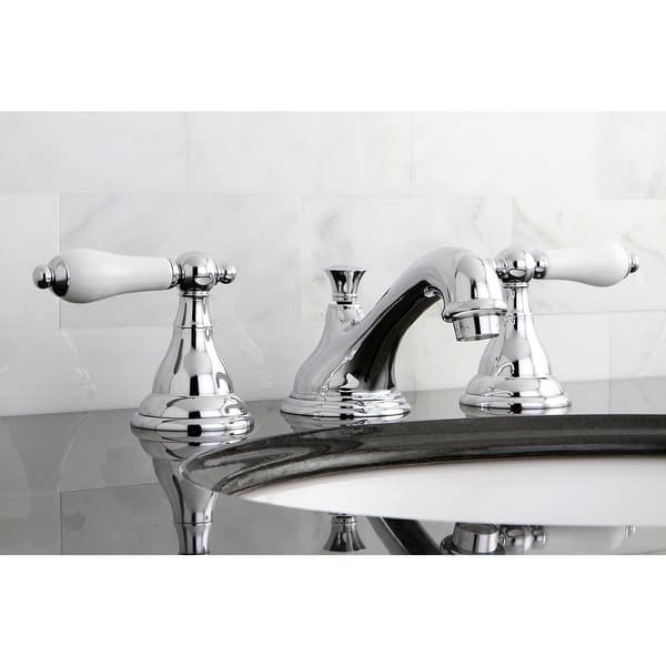slide 2 of 3, Kingston Brass Royale 8 in. Widespread Bathroom Faucet in Polished Chrome