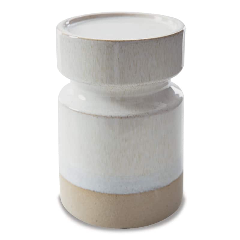 Signature Design by Ashley Hurston Ivory/Brown Candle Holder Set (Set of 3) - 5"W x 5"D x 14"H