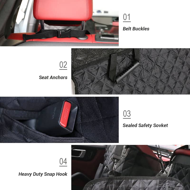 Dog Car Seat Cover for Pets, Waterproof Back Seat Cover Hammock, Heavy Duty Scratch Proof Nonslip Durable Covers
