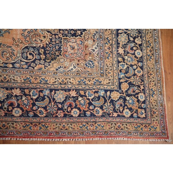 絨毯　mashad carpet Mashad Vintage Persian Area Rug Hand-Knotted Floral Wool