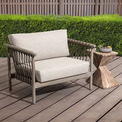 Classic Home Leo Teak Wood Outdoor Accent Chair