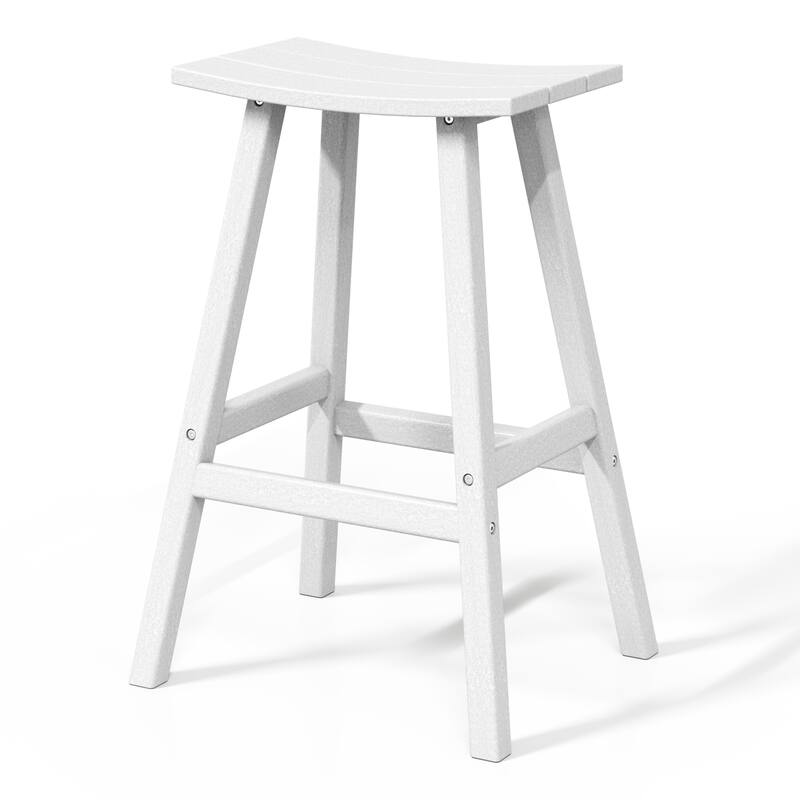 Laguna Hdpe All Weather Outdoor Patio 29" Saddle Seat Bar Stool (Set Of 3)