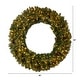 preview thumbnail 2 of 1, 5' Flocked Artificial Christmas Wreath with Lights - Green - 60