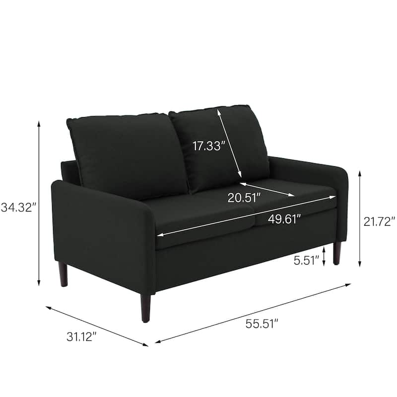 Living Room Loveseat Linen Sofa