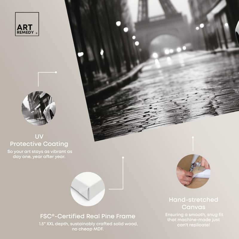 Rainy Day Paris Canvas by Art Remedy, Gallery Wrapped