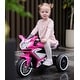 preview thumbnail 7 of 15, 6V Kids Ride On Motorcycle,380W Electric Ride On Motorcycle with Training Wheels, Light Wheels, Manual Throttle,Led Lights