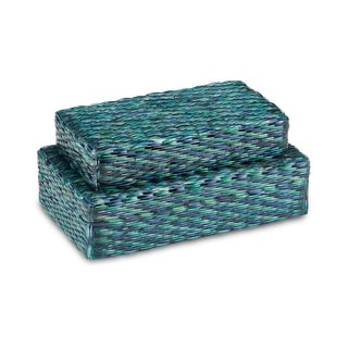 Currey & Company Glimmer Blue & Green Box Set of 2