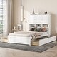 preview thumbnail 2 of 22, Full Size Platform Bed with 4 Drawers Under-Bed,Headboard with Storage Shelves