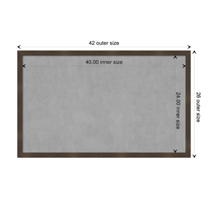 Amanti Art Woodgrain Stripe Chocolate Framed Magnetic Board - Board Size 40x24
