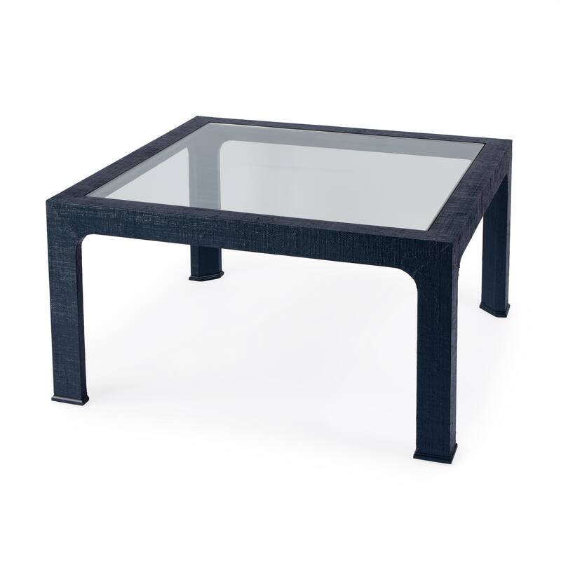 Chatham Glass and Raffia Square 36" Coffee Table