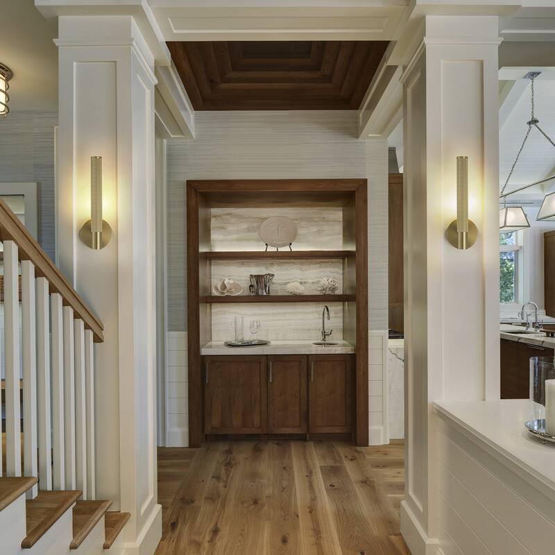 Mid-Century 1-Light Gold Wall Sconce - H13.4" × W4.7" × D5.5"