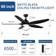 preview thumbnail 19 of 23, 60 in.Matte White Indoor Ceiling Fan with Light, DC Motor and Remote Control