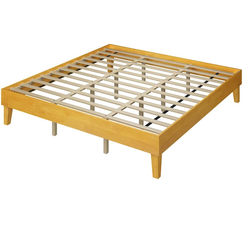 Yaheetech Wood Bed Frame Wooden Platform Bed Frame with Wood Slat Support