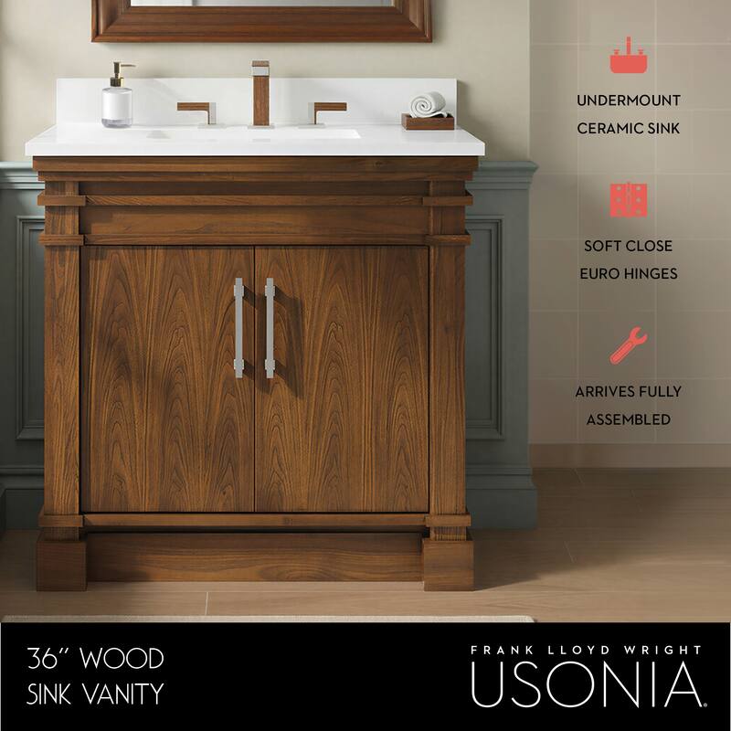 Frank Lloyd Wright USONIA® Harmony 36-inch Wood Sink Vanity