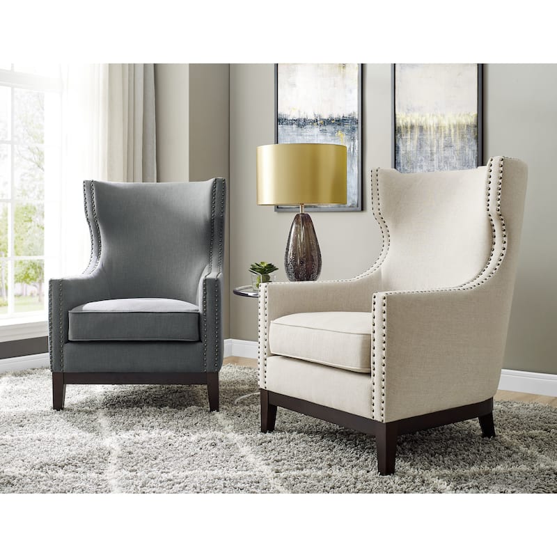 Steve Silver Railey Fabric Upholstered Modern Wingback Accent Chair