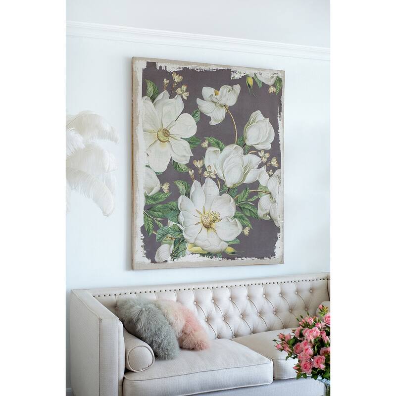 Modern Wall Decor, Botanical Wall Art Prints, Magnolia Canvas Painting, for Living Room Dining Room Bedroom Hallway