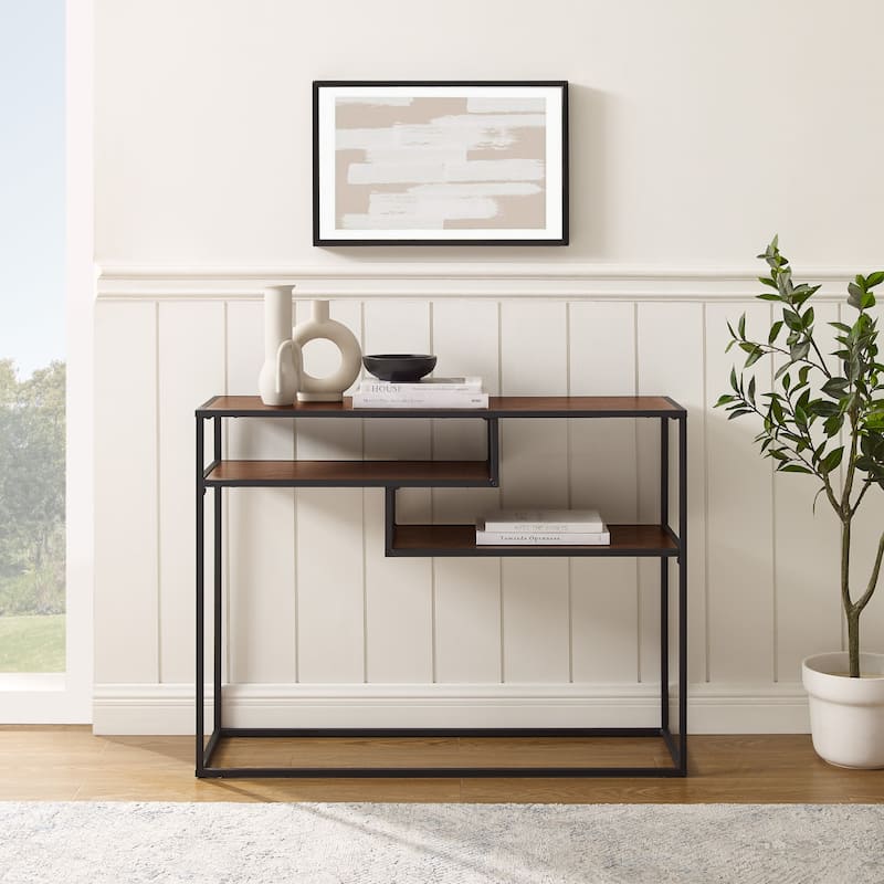 Middlebrook Designs Modern 2-Tier Entry Table - Dark Walnut