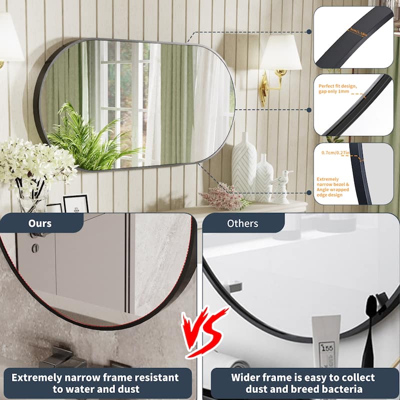 Black Aluminum Frame Art Wall Mirror