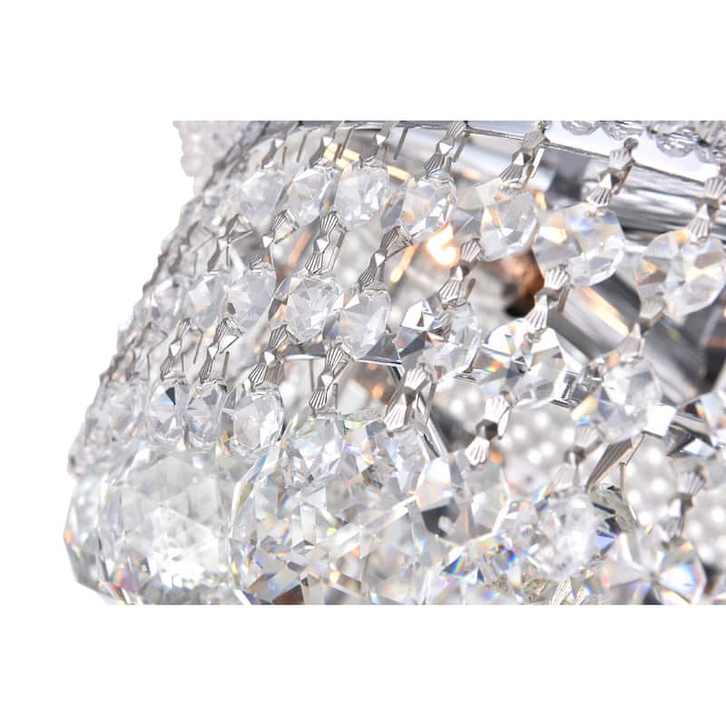 Crystal 14" Chrome Flush Mount Light 4-Light with E12 Bulb Base