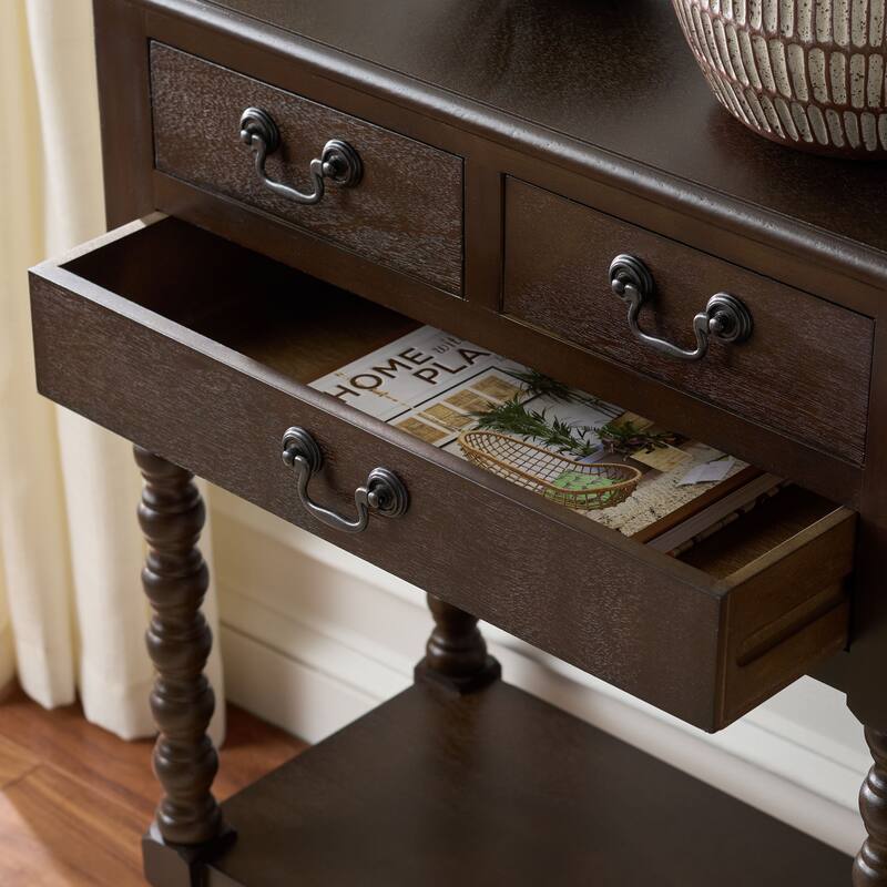 SAFAVIEH Ivie 3-Drawer Console Table - 23.5" W x 13" L x 29.5" H - 23.5" W x 13" L x 29.5" H - 24"W x 13"D x 30"H