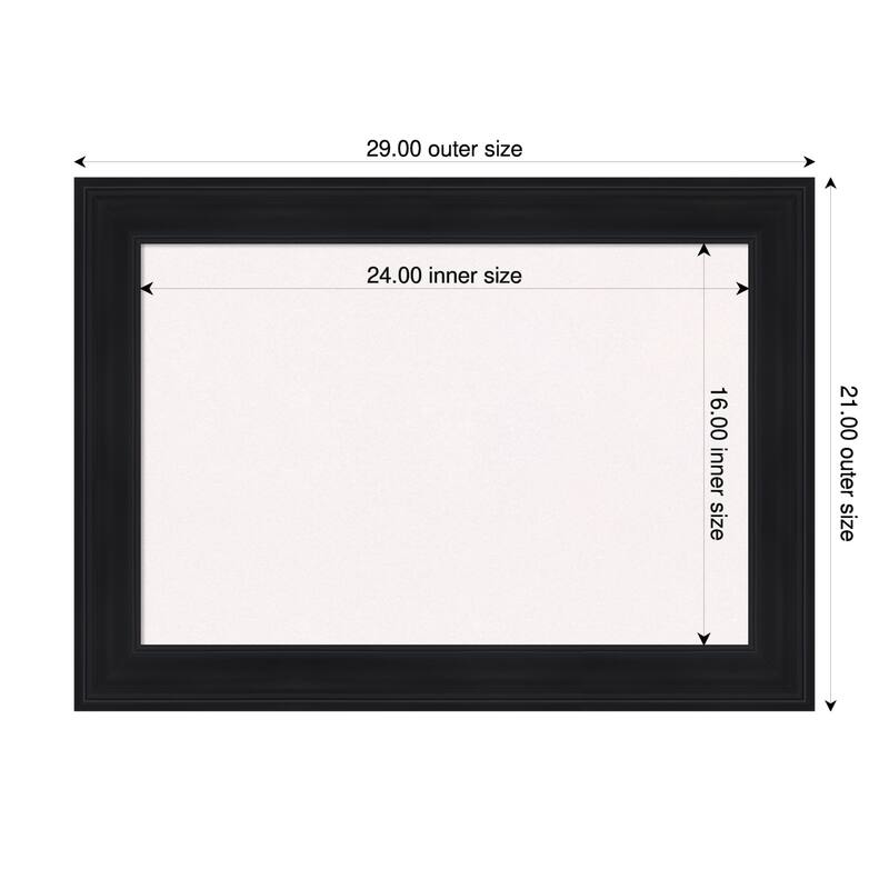 Abbey Black Framed Cork Board - Bulletin Board, Organization Board, Pin Board - White - 29 x 21 in