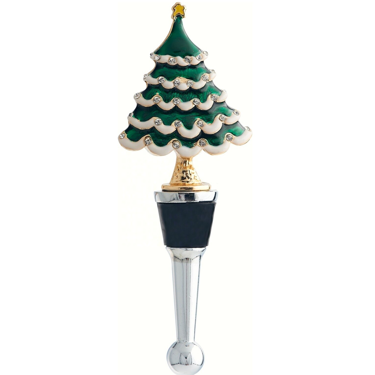 Shop 5 Green And White Christmas Tree Hand Blown Glass Wine